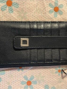 Lodis Black Leather Men's Card & Key Holder with Silver Accent